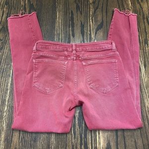 Closed Red Denim Frayed Hem Jeans